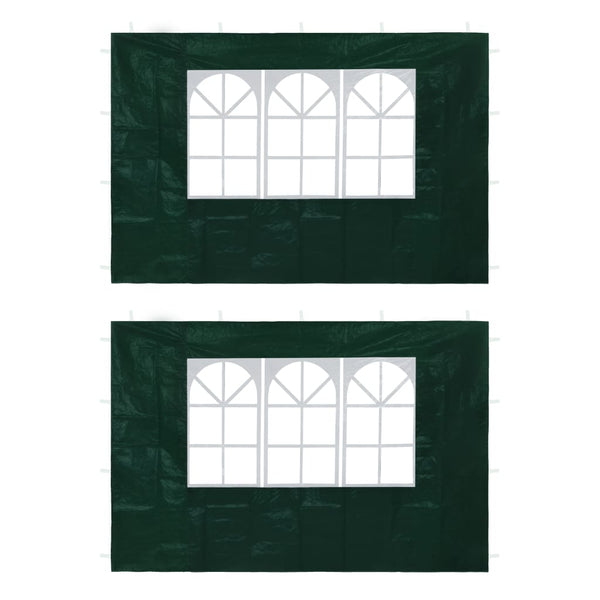  Party Tent Sidewalls 2 pcs with Window Green
