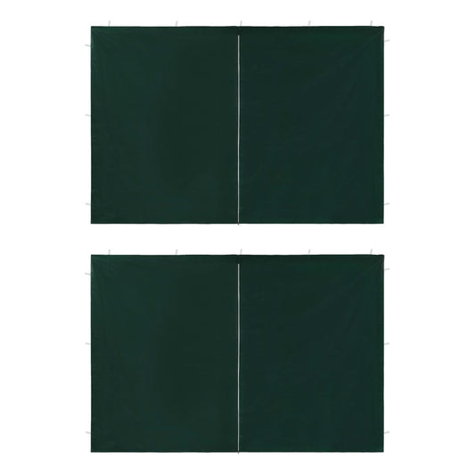 Party Tent Doors 2 pcs with Zipper Green