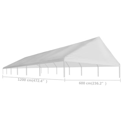 Party Tent Roof 6 x 12 m White