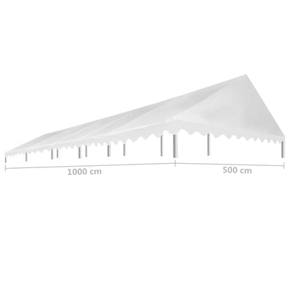 Party Tent Roof 5x10 m White 450 g/mÂ²