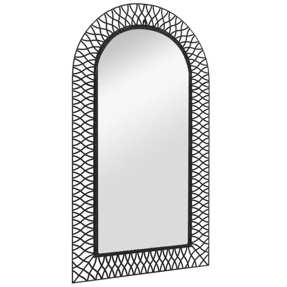 Garden Wall Mirror Arched 60x110 cm Black