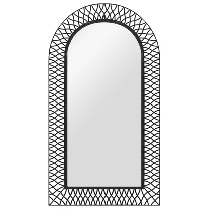 Garden Wall Mirror Arched 60x110 cm Black