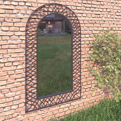 Garden Wall Mirror Arched 60x110 cm Black