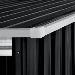 Garden Shed with Sliding Doors Anthracite 329.5x312x178 cm Steel