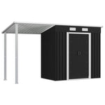 Garden Shed with Extended Roof Steel-Anthracite