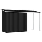 Garden Shed with Extended Roof Steel-Anthracite