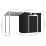 Garden Shed with Extended Roof Steel-Anthracite