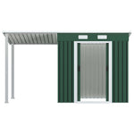 Garden Shed with Extended Roof Steel- Green
