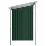 Garden Shed with Extended Roof Steel- Green