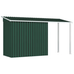 Garden Shed with Extended Roof Steel- Green