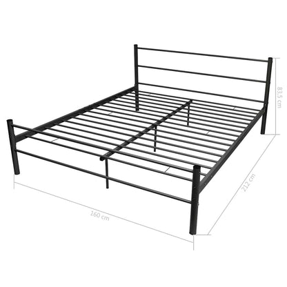 Bed Frame Black Metal Queen Size