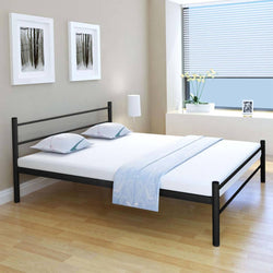 Bed Frame Black Metal Queen Size