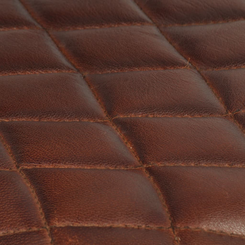 Dining Chairs 4 pcs with Armrests Brown Real Leather