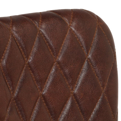 Dining Chairs 6 pcs with Armrests Brown Real Leather