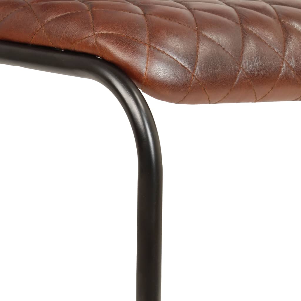 Dining Chairs 6 pcs with Armrests Brown Real Leather