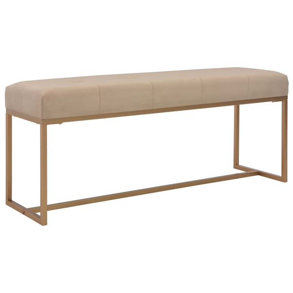  Bench 120 cm Beige Velvet
