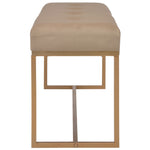 Bench 120 cm Beige Velvet