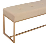 Bench 120 cm Beige Velvet