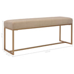 Bench 120 cm Beige Velvet