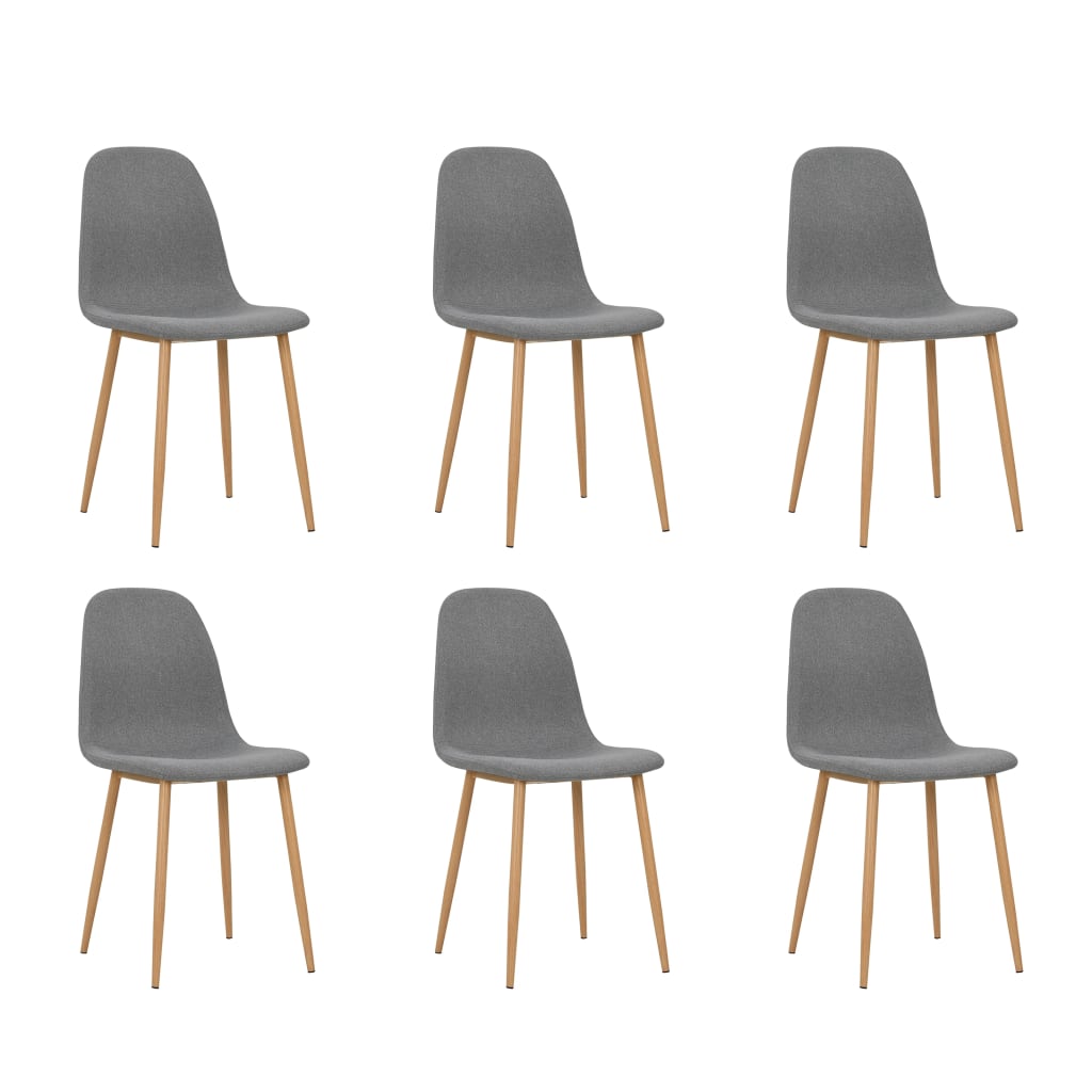 Dining Chairs 6 pcs Light Grey Fabric - 45×55×85cm