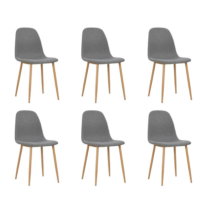 Dining Chairs 6 pcs Light Grey Fabric - 45×55×85cm