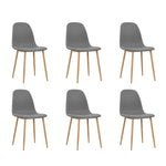 Dining Chairs 6 pcs Light Grey Fabric