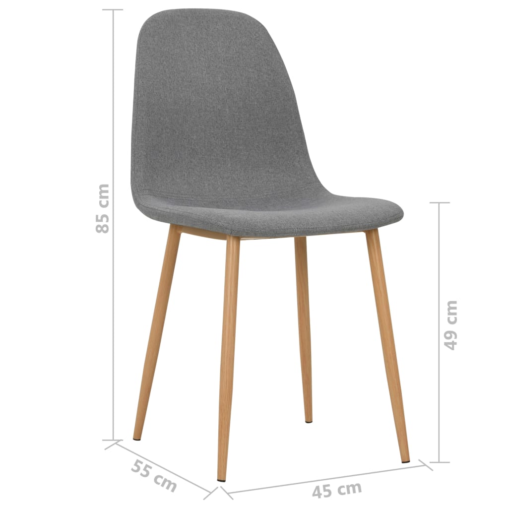 Dining Chairs 6 pcs Light Grey Fabric - 45×55×85cm