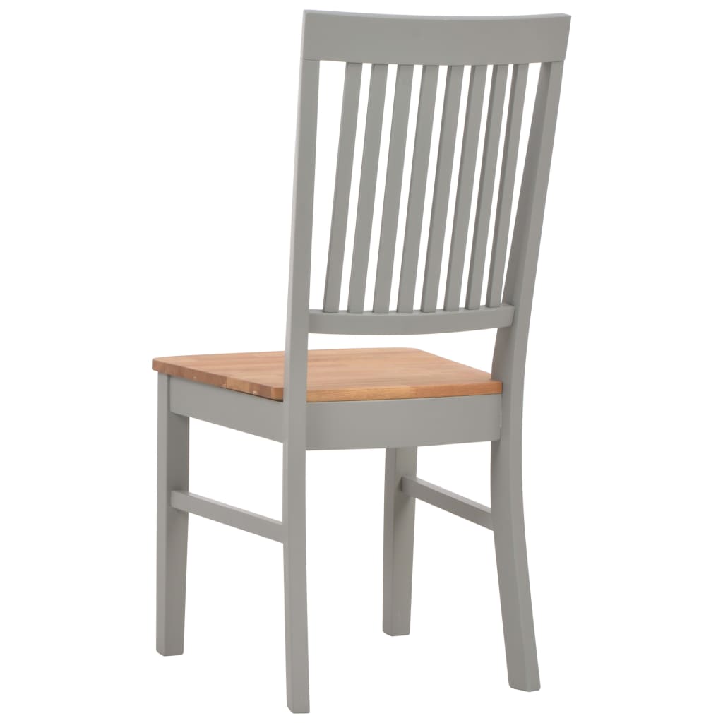 Dining Chairs 2 pcs Grey Solid Oak Wood