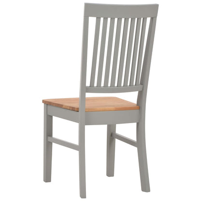 Dining Chairs 2 pcs Grey Solid Oak Wood