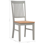Dining Chairs 2 pcs Grey Solid Oak Wood