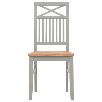 Dining Chairs 2 pcs Grey Solid Oak Wood