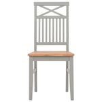 Dining Chairs 2 pcs Grey Solid Oak Wood