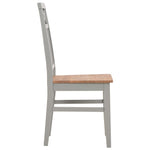 Dining Chairs 2 pcs Grey Solid Oak Wood