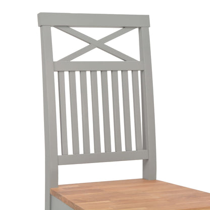 Dining Chairs 2 pcs Grey Solid Oak Wood