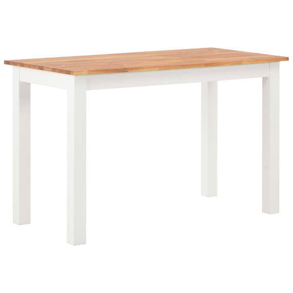  Dining Table Solid Oak Wood, White