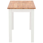 Dining Table Solid Oak Wood, White