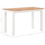 Dining Table Solid Oak Wood, White