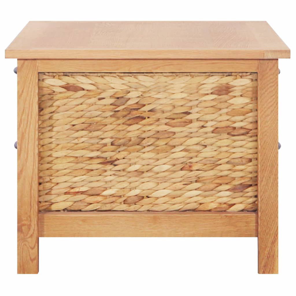 Sideboard 88x53x43 cm Solid Oak Wood and Water Hyacinth
