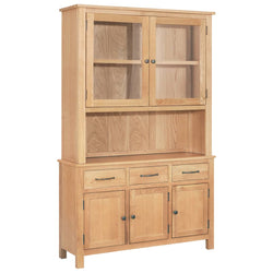 Desk Hutch 110x33.5x105 cm Solid Oak Wood
