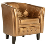 Tub Chair faux Leather Brown