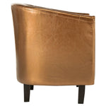 Tub Chair faux Leather Brown
