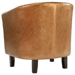 Tub Chair faux Leather Brown