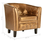 Tub Chair faux Leather Brown