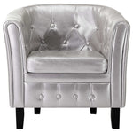 Tub Chair Silver faux Leather
