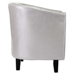 Tub Chair Silver faux Leather