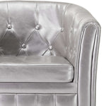 Tub Chair Silver faux Leather
