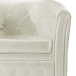 Tub Chair faux Leather White