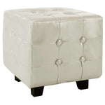Tub Chair with Footstool faux Leather White
