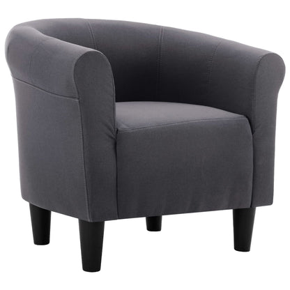 2 Piece Armchair and Stool Set Black Fabric