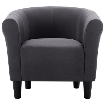 2 Piece Armchair and Stool Set Black Fabric